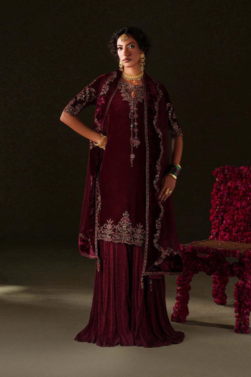 Iznik | Velvet 25 | IV-71 Embroidered Velvet by Iznik - Designer Dress - Type : Ladies Clothes - Available at Libayah - 100% Original 