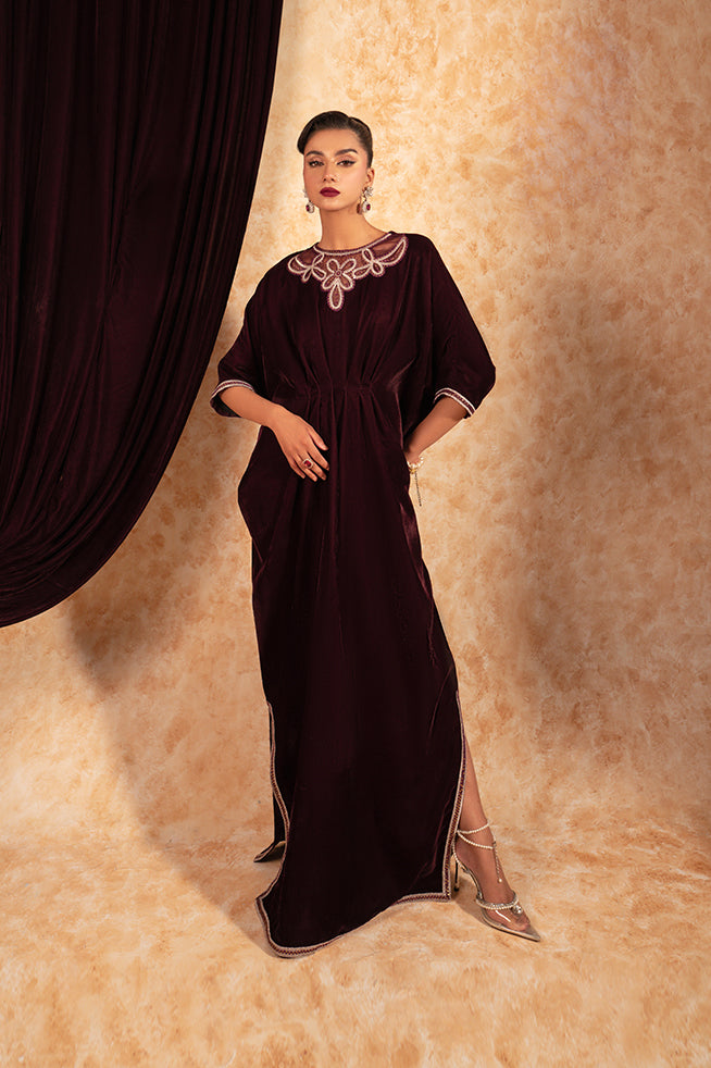 Fozia Khalid | Velvet Deck | Ruby by Fozia Khalid - Designer Dress - Type: Formal - Available at Libayah - 100% Original