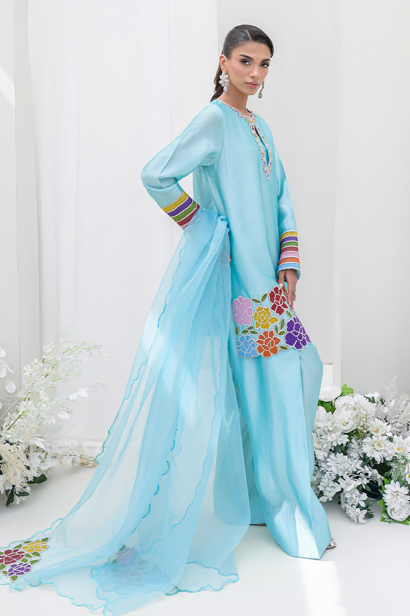 Chic Ophicial | Aarzu Luxe Pret | Sea Breeze Rose by Chic Ophicial - Designer Dress  - Type : Ladies Clothes - Available at Libayah - 100% Original 
