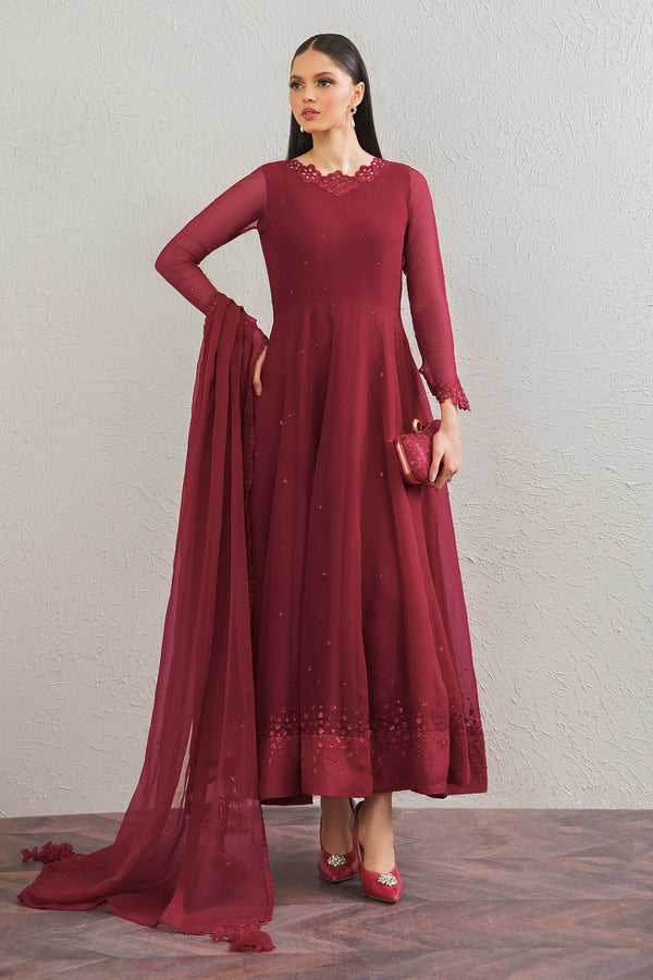 Baroque | Luxury Pret 25 | EMBROIDERED CHIFFON FROCK PR-901 by Baroque - Designer Dress  - Type : Ladies Clothes - Available at Libayah - 100% Original 