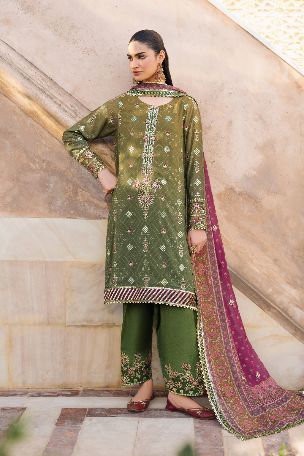 Iznik | Bandhani Formals | UE-329 by Iznik - Designer Dress - Type: Ladies Clothes - Available at Libayah - 100% Original