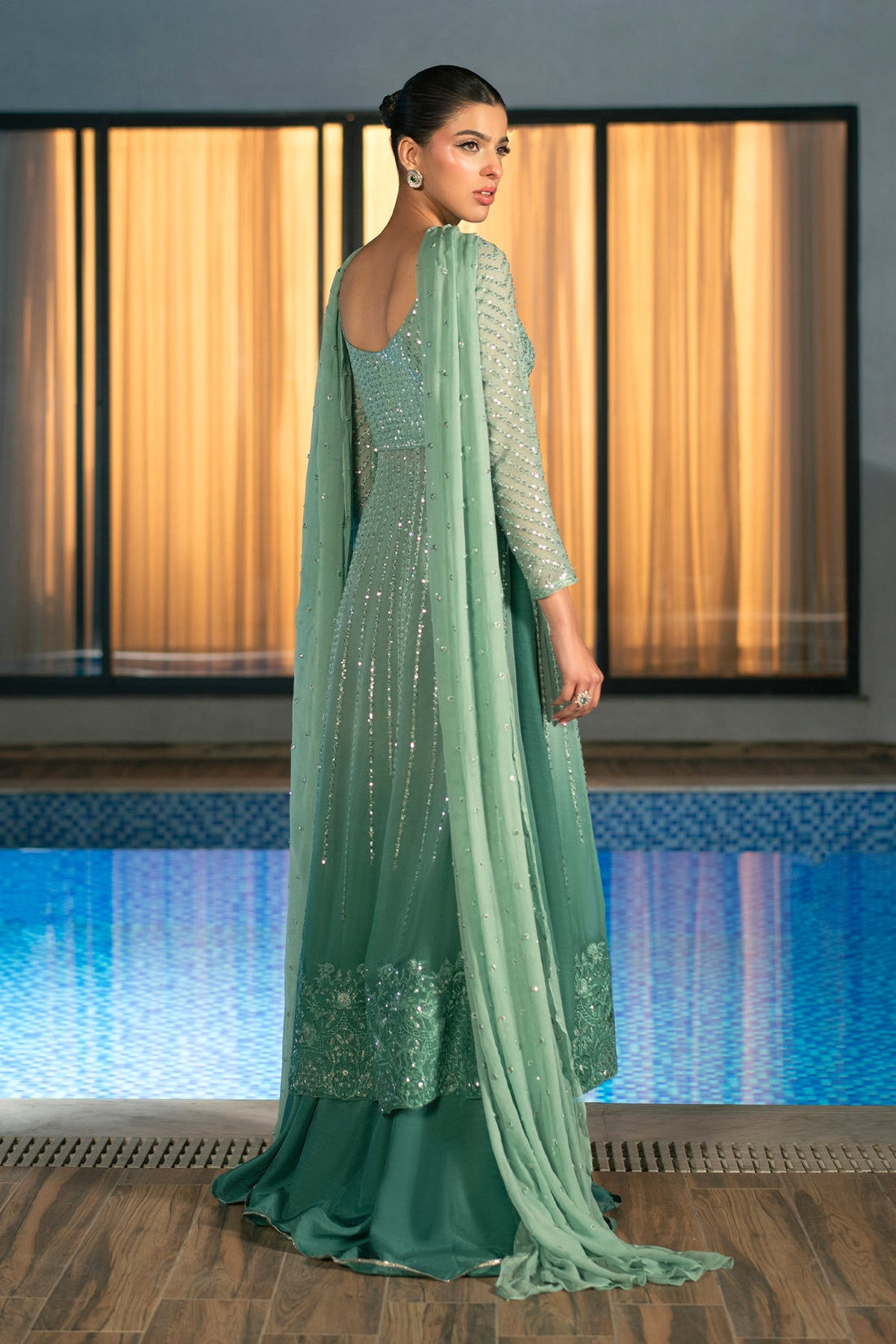 Fahad Hussayn | Lawn Banger | Midnight Aura by Erum Khan - Designer Dress - Type: Ladies Clothes - Available at Libayah - 100% Original