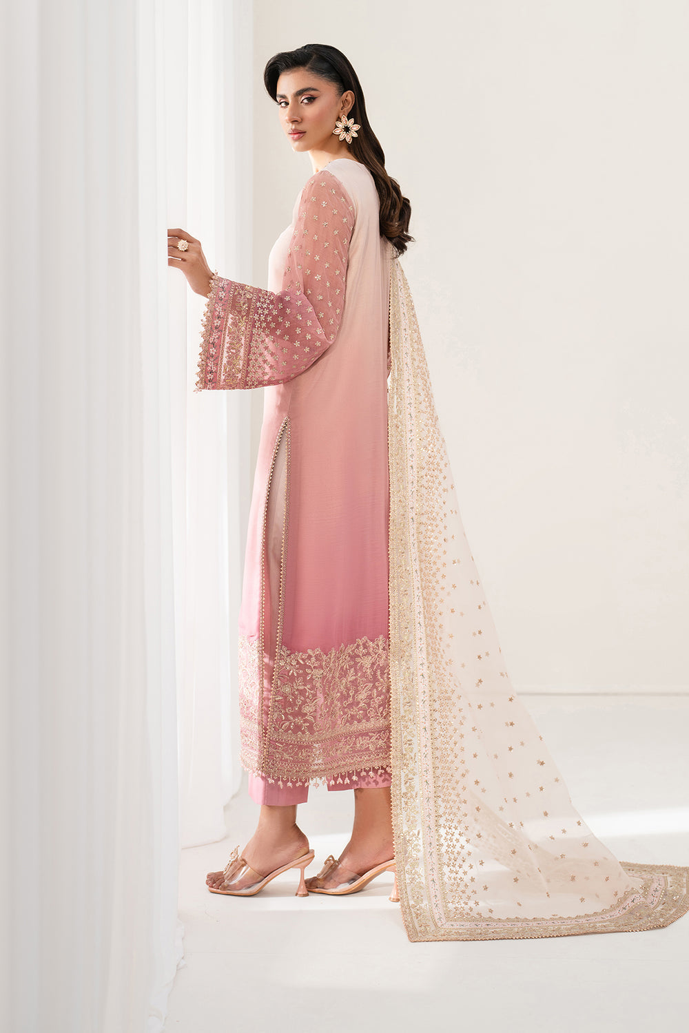 Baroque | Formals Collection | EMBROIDERED CHIFFON UF-4135 by Baroque - Designer Dress  - Type : Ladies Clothes - Available at Libayah - 100% Original 