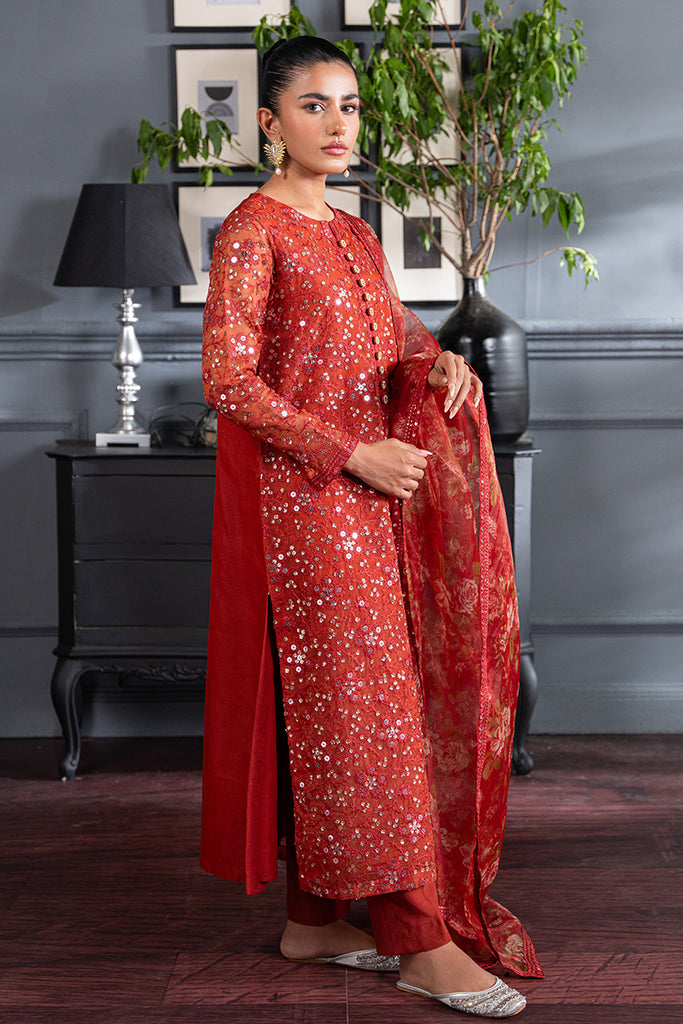 Cross Stitch | Luxury Pret | SCARLET BLOOM by Cross Stitch - Designer Dress - Type: Luxury - Available at Libayah - 100% Original