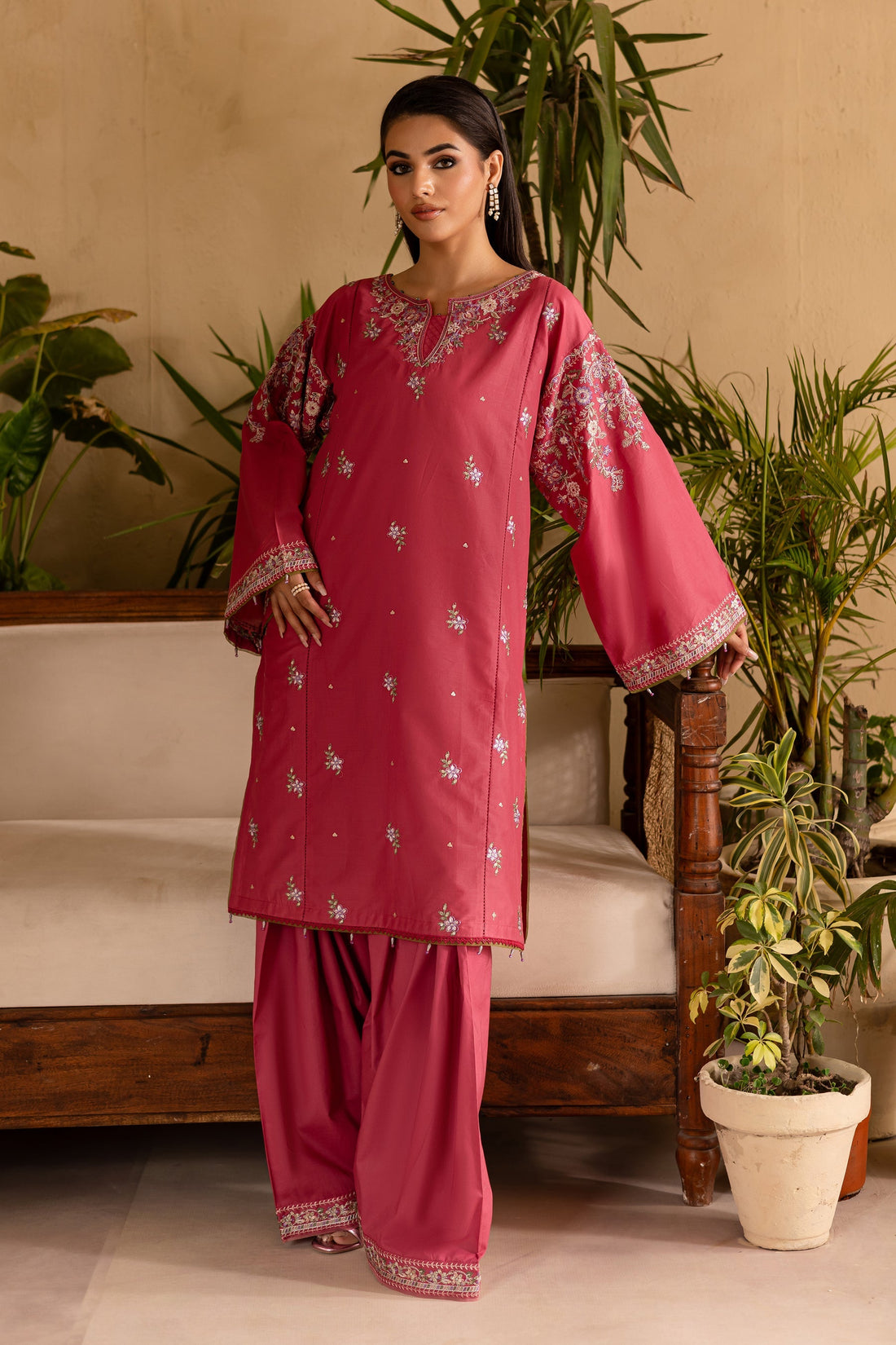 Batik | Nyra Embroidered Summer Solids | Blush by Batik - Designer Dress - Type: Ladies Clothes - Available at Libayah - 100% Original