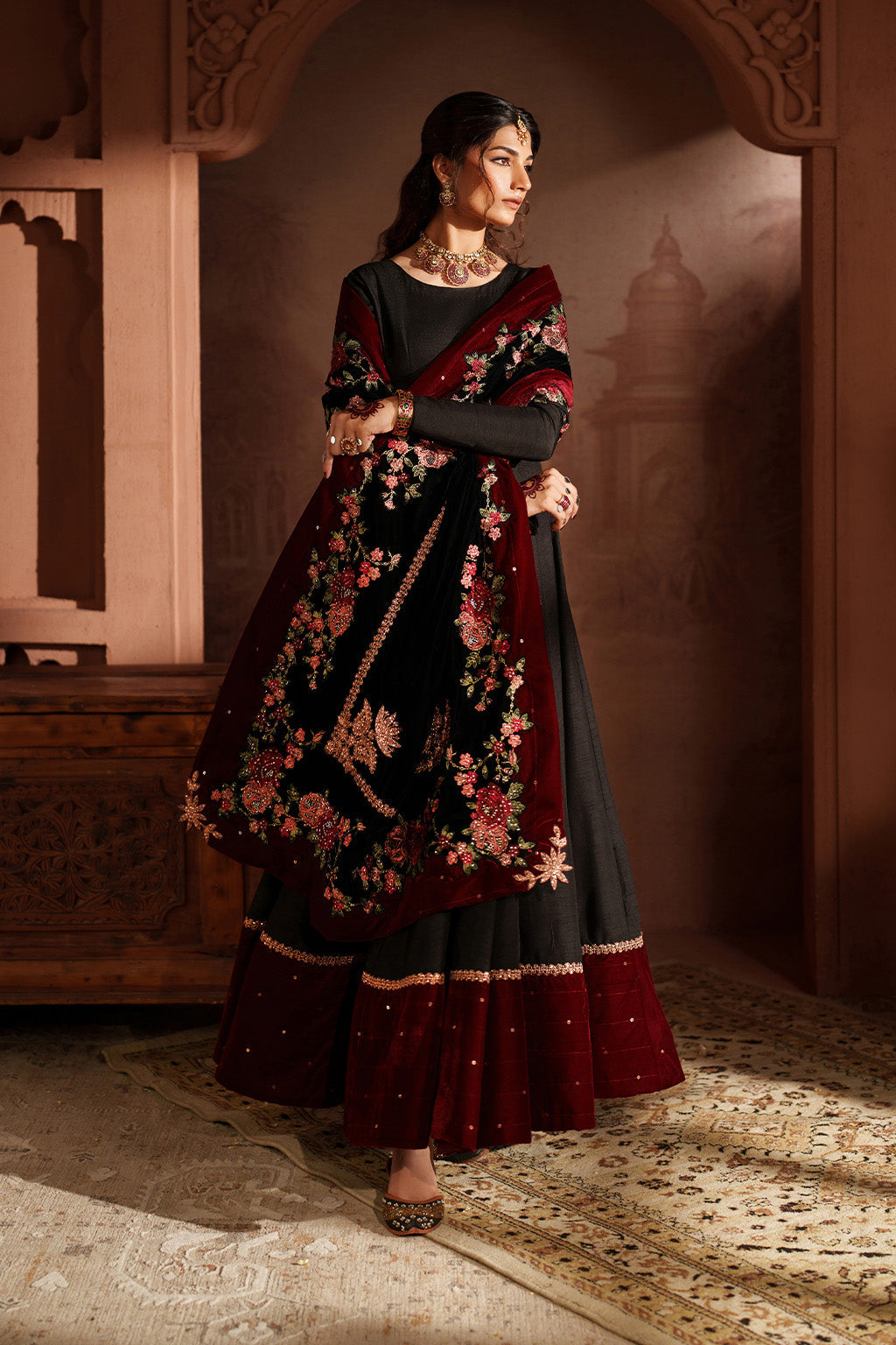 Iznik | Velvet 25 | IV-59 Embroidered Velvet by Iznik - Designer Dress - Type : Ladies Clothes - Available at Libayah - 100% Original 