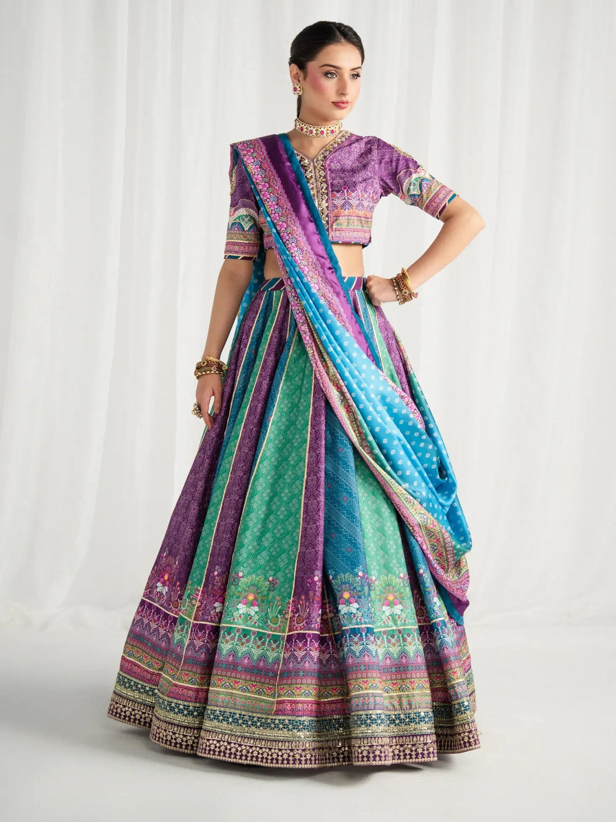 Gulaal | Aira Printed Silk | Mosaic Muse by Gulaal - Designer Dress  - Type : Ladies Clothes - Available at Libayah - 100% Original 