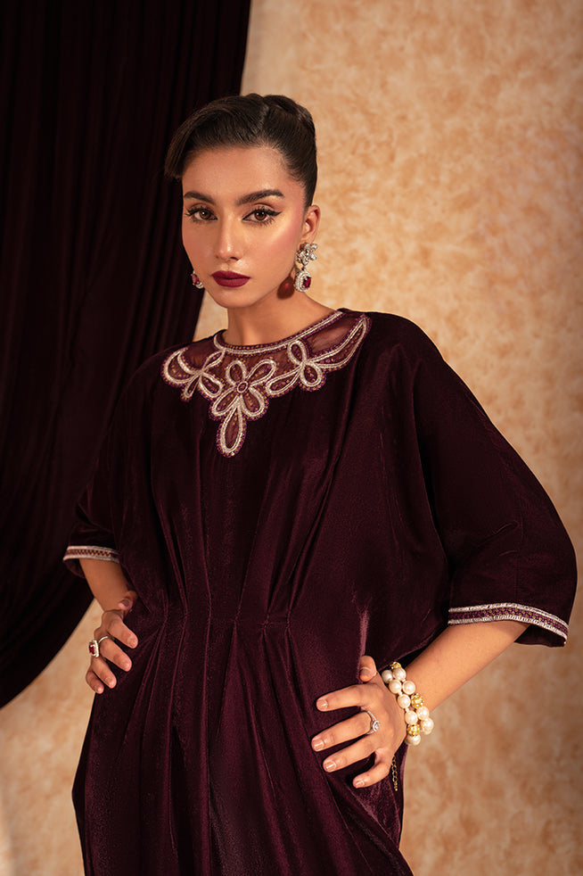 Fozia Khalid | Velvet Deck | Ruby by Fozia Khalid - Designer Dress - Type: Formal - Available at Libayah - 100% Original