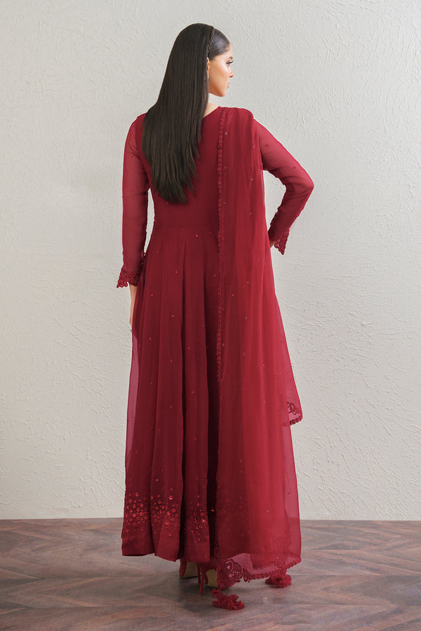 Baroque | Luxury Pret 25 | EMBROIDERED CHIFFON FROCK PR-901 by Baroque - Designer Dress  - Type : Ladies Clothes - Available at Libayah - 100% Original 