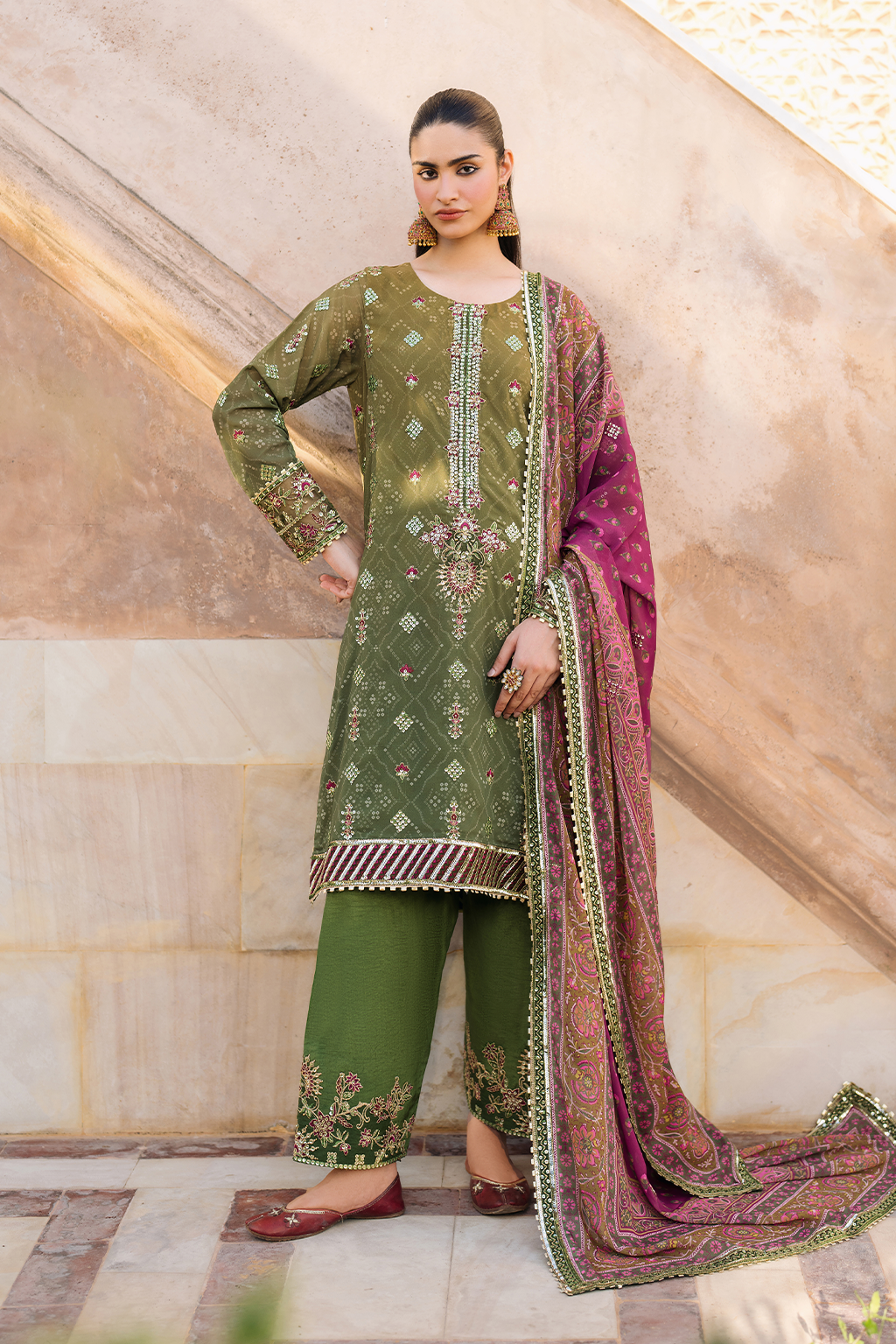 Iznik | Bandhani Formals | UE-329 by Iznik - Designer Dress - Type: Ladies Clothes - Available at Libayah - 100% Original