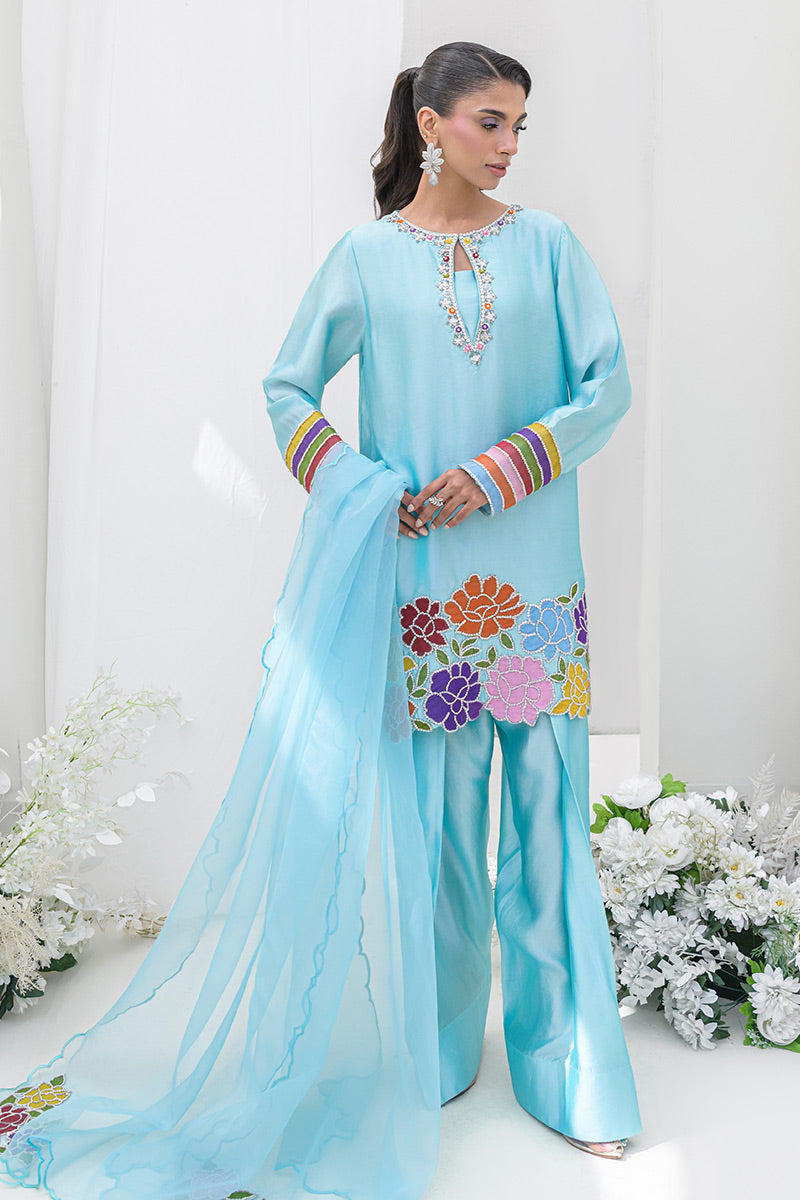 Chic Ophicial | Aarzu Luxe Pret | Sea Breeze Rose by Chic Ophicial - Designer Dress  - Type : Ladies Clothes - Available at Libayah - 100% Original 