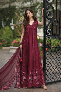 Noor by Saadia Asad | Eid Luxe Chikankari 26 | D3 -Bordeaux by Noor by Saadia Asad - Designer Dress  - Type : Ladies Clothes - Available at Libayah - 100% Original 