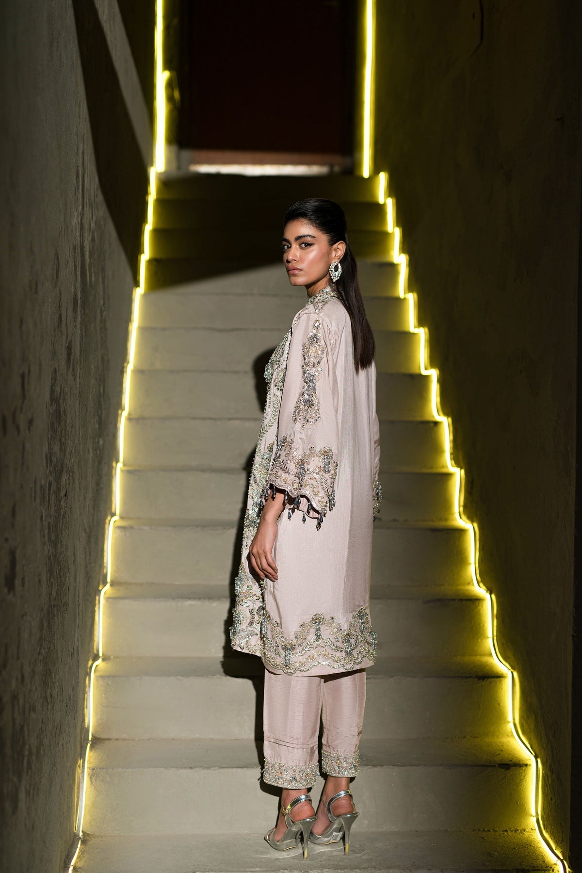 Ammara Khan | Lily Luxury Formals 24 | BOXY JEWELLED TUNIC (D-10) by Ammara Khan - Designer Dress - Type: Ladies Clothes - Available at Libayah - 100% Original