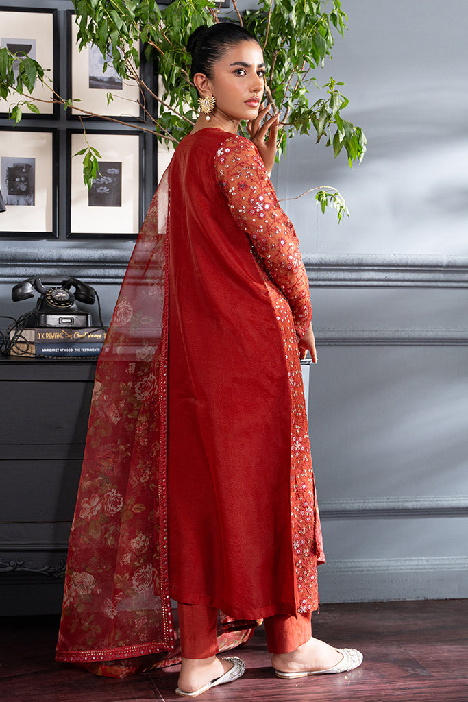 Cross Stitch | Luxury Pret | SCARLET BLOOM by Cross Stitch - Designer Dress - Type: Luxury - Available at Libayah - 100% Original