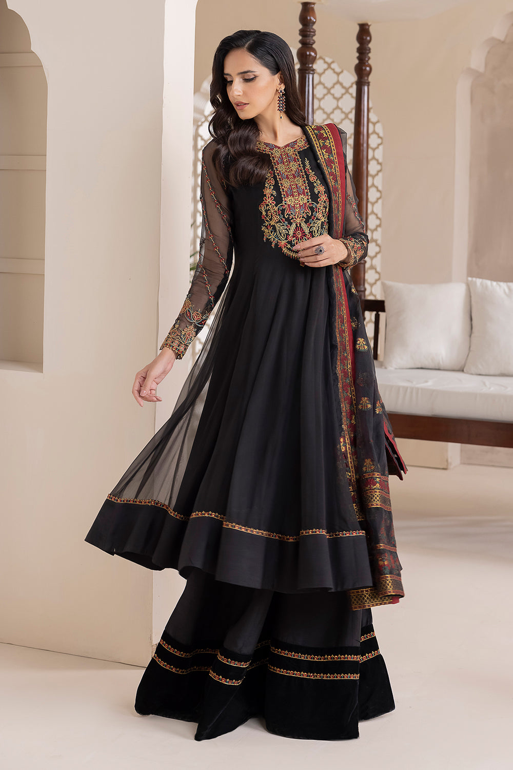 Baroque | Formals Collection | EMBROIDERED CHIFFON UF-417 by Baroque - Designer Dress  - Type : Ladies Clothes - Available at Libayah - 100% Original 
