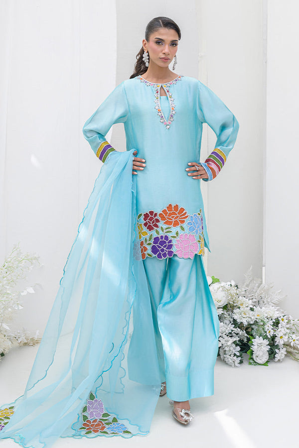 Chic Ophicial | Aarzu Luxe Pret | Sea Breeze Rose by Chic Ophicial - Designer Dress  - Type : Ladies Clothes - Available at Libayah - 100% Original 