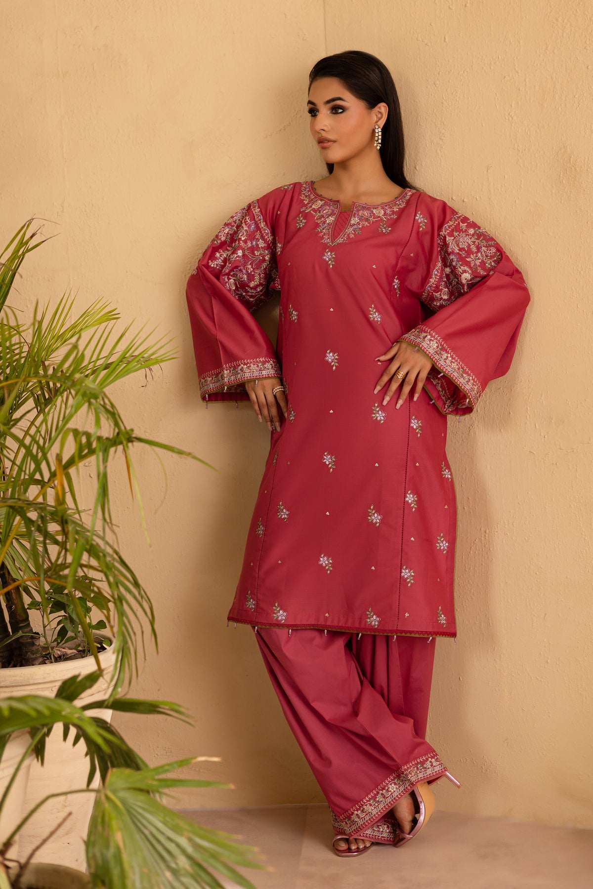 Batik | Nyra Embroidered Summer Solids | Blush by Batik - Designer Dress - Type: Ladies Clothes - Available at Libayah - 100% Original