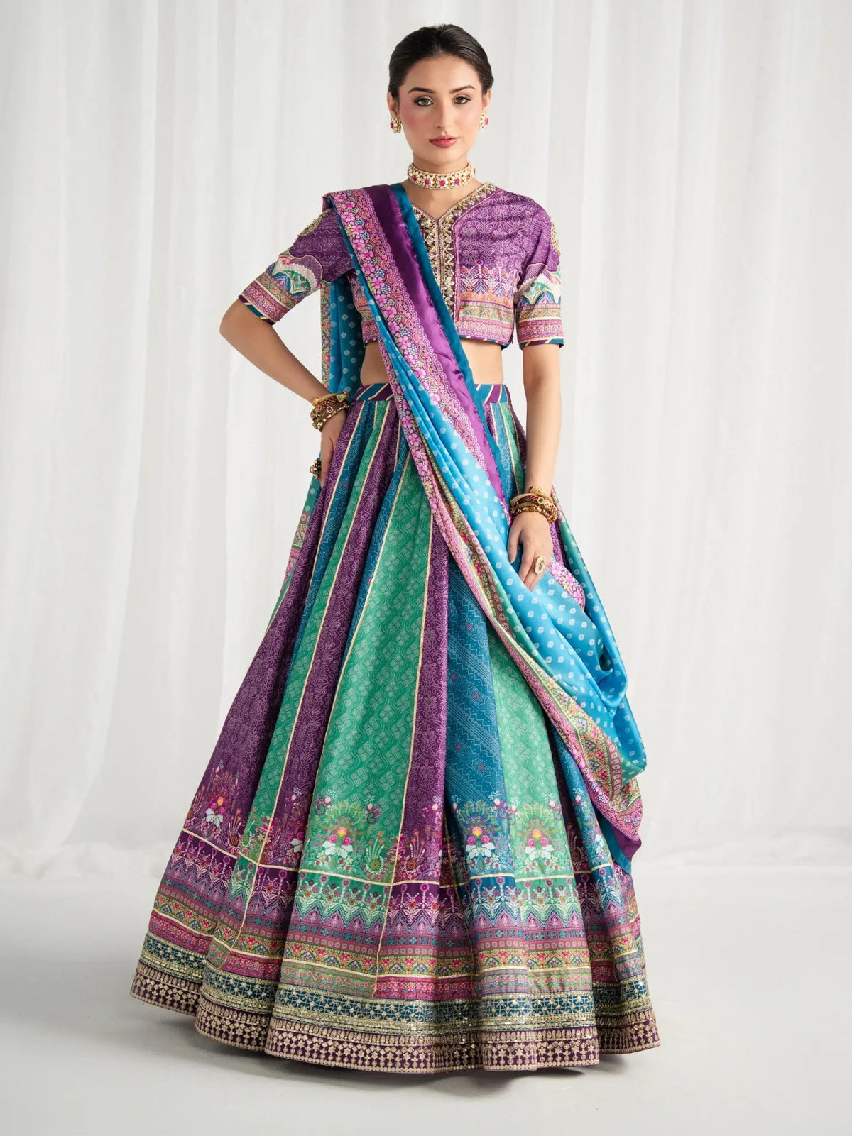 Gulaal | Aira Printed Silk | Mosaic Muse by Gulaal - Designer Dress  - Type : Ladies Clothes - Available at Libayah - 100% Original 