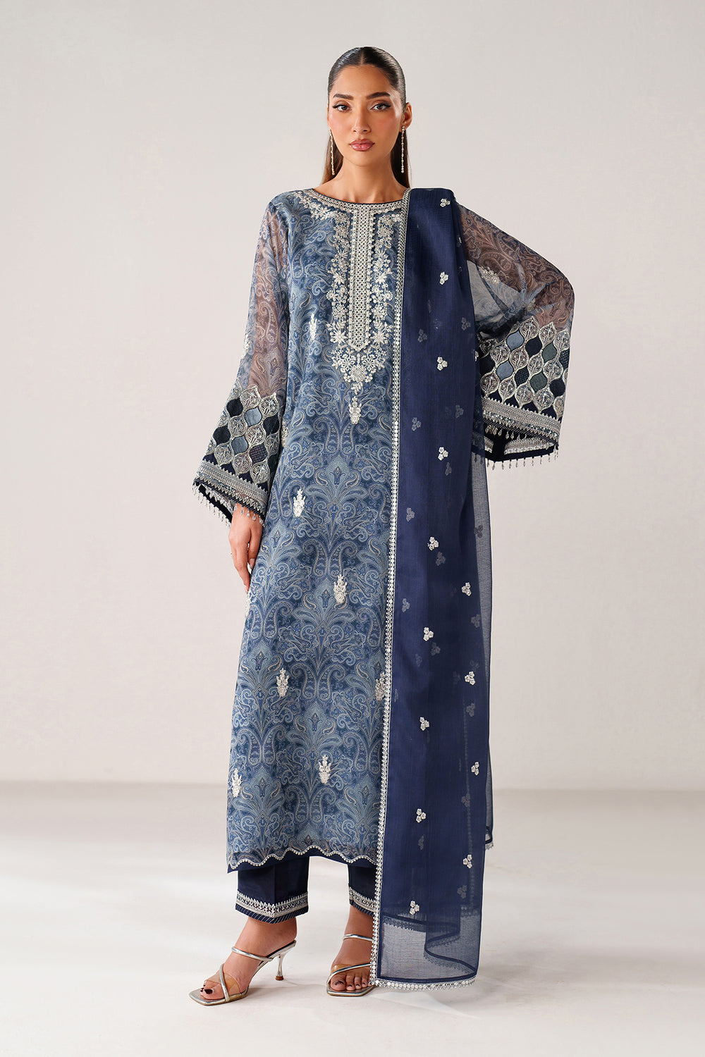 Baroque | Formals Collection | EMBROIDERED CHIFFON UF-4387 by Baroque - Designer Dress  - Type : Ladies Clothes - Available at Libayah - 100% Original 