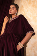 Fozia Khalid | Velvet Deck | Ruby by Fozia Khalid - Designer Dress - Type: Formal - Available at Libayah - 100% Original