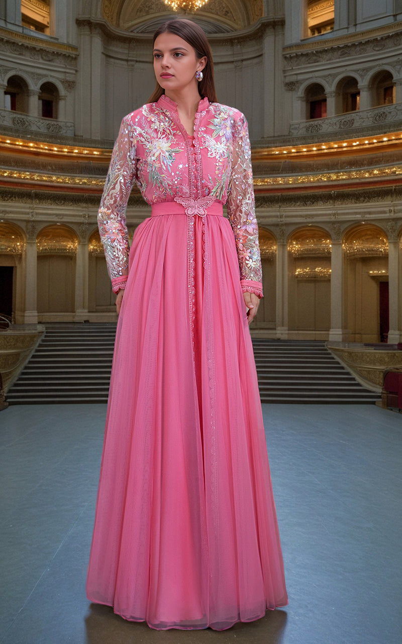 Threads and Motifs | Formal Dresses 25 | Net Embroidered Maxi by Threads and Motifs - Designer Dress  - Type : Ladies Clothes - Available at Libayah - 100% Original 