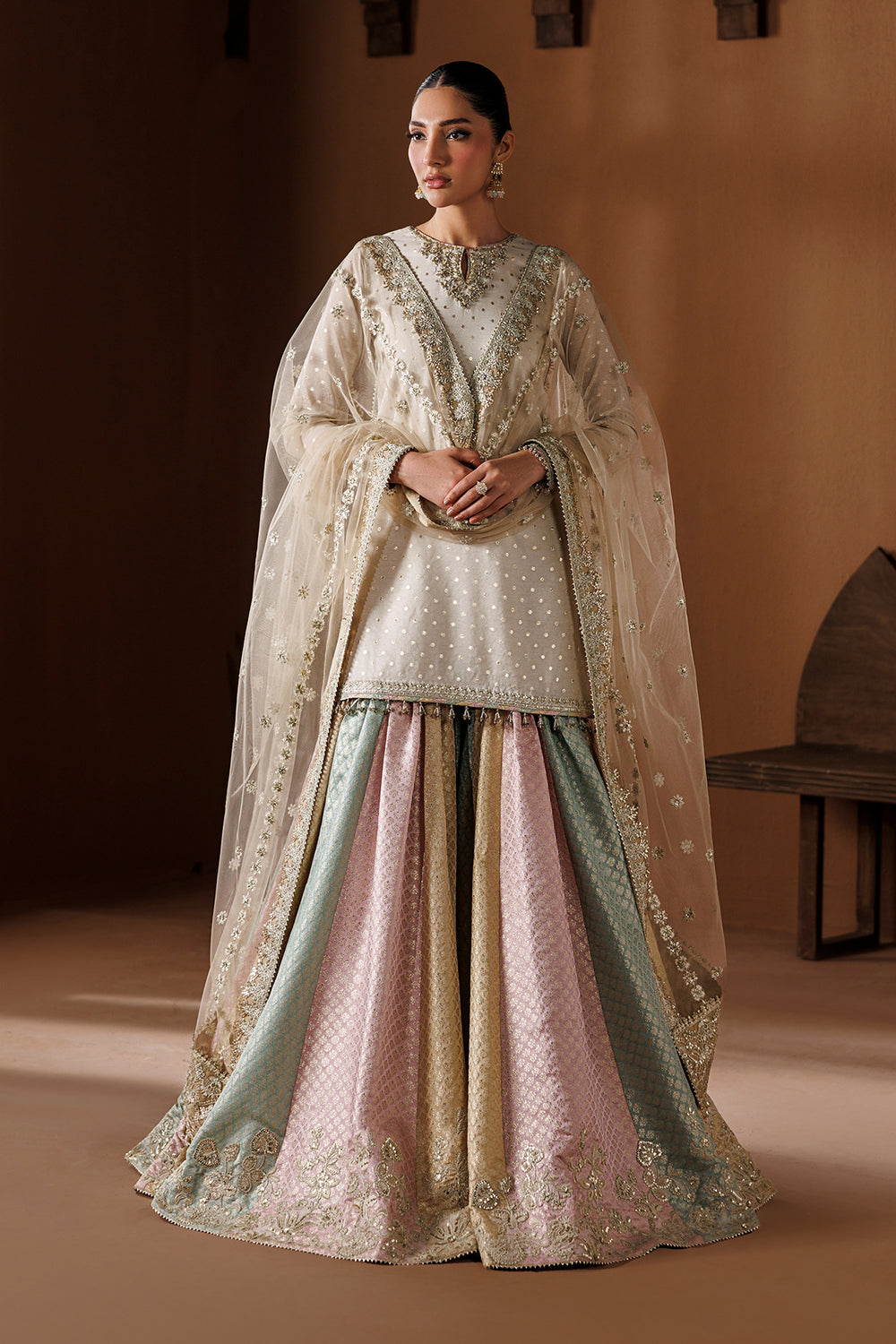 Baroque | Formals Collection | EMBROIDERED ZARRI CHIFFON UF-4435 by Baroque - Designer Dress  - Type : Ladies Clothes - Available at Libayah - 100% Original 