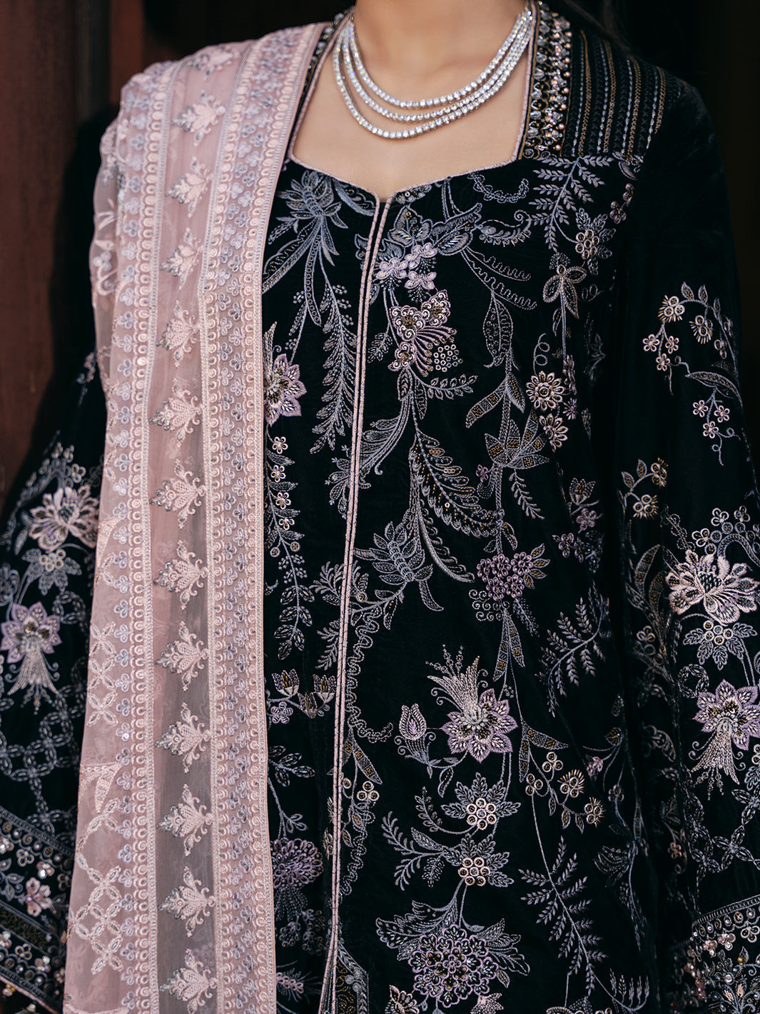 Flossie | Siara Velvet Formals | V-103 - B by Flossie - Designer Dress - Type: Ladies Clothes - Available at Libayah - 100% Original