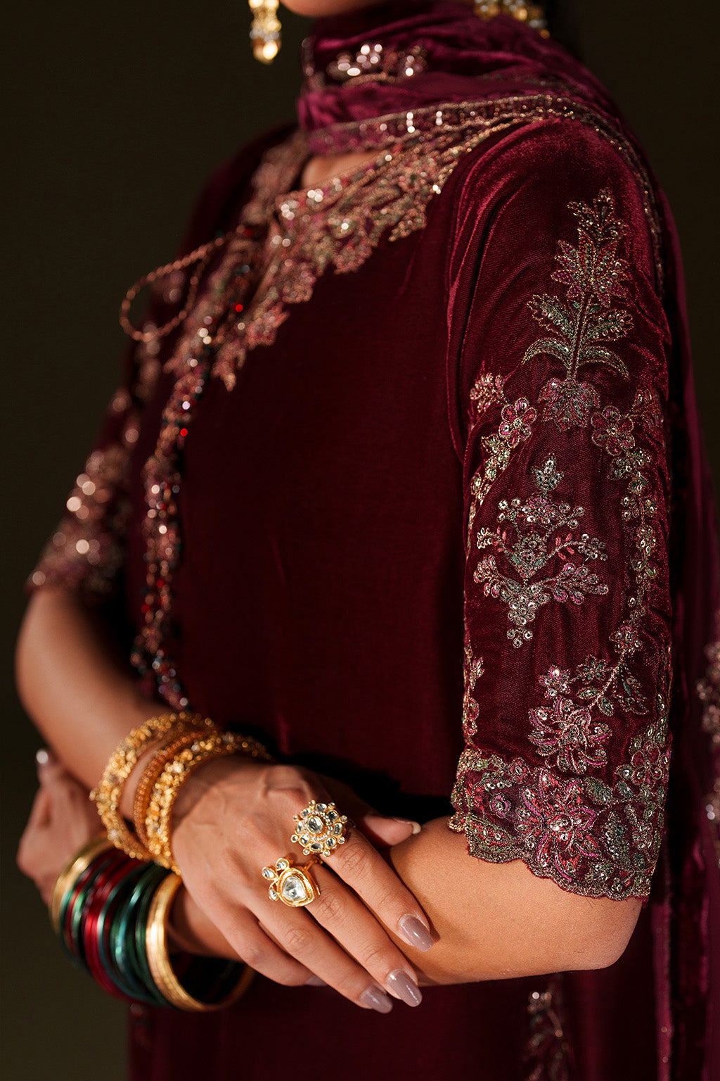 Iznik | Velvet 25 | IV-71 Embroidered Velvet by Iznik - Designer Dress - Type : Ladies Clothes - Available at Libayah - 100% Original 