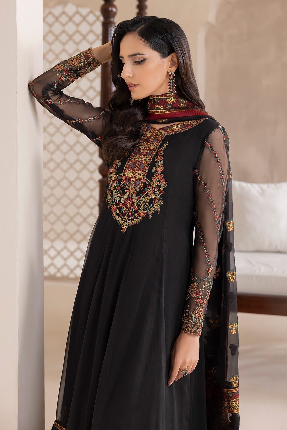 Baroque | Formals Collection | EMBROIDERED CHIFFON UF-417 by Baroque - Designer Dress  - Type : Ladies Clothes - Available at Libayah - 100% Original 