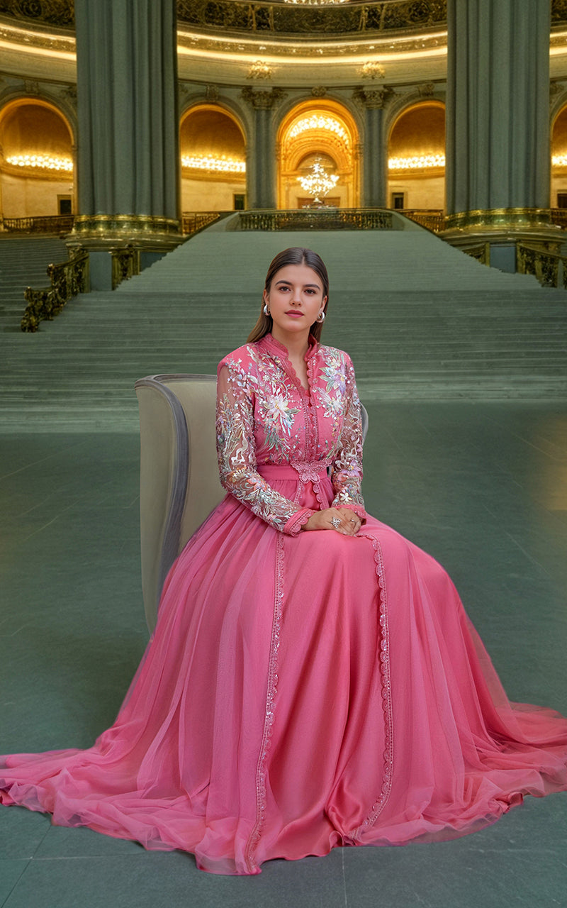 Threads and Motifs | Formal Dresses 25 | Net Embroidered Maxi by Threads and Motifs - Designer Dress  - Type : Ladies Clothes - Available at Libayah - 100% Original 