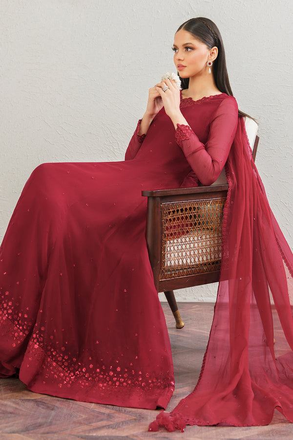 Baroque | Luxury Pret 25 | EMBROIDERED CHIFFON FROCK PR-901 by Baroque - Designer Dress  - Type : Ladies Clothes - Available at Libayah - 100% Original 