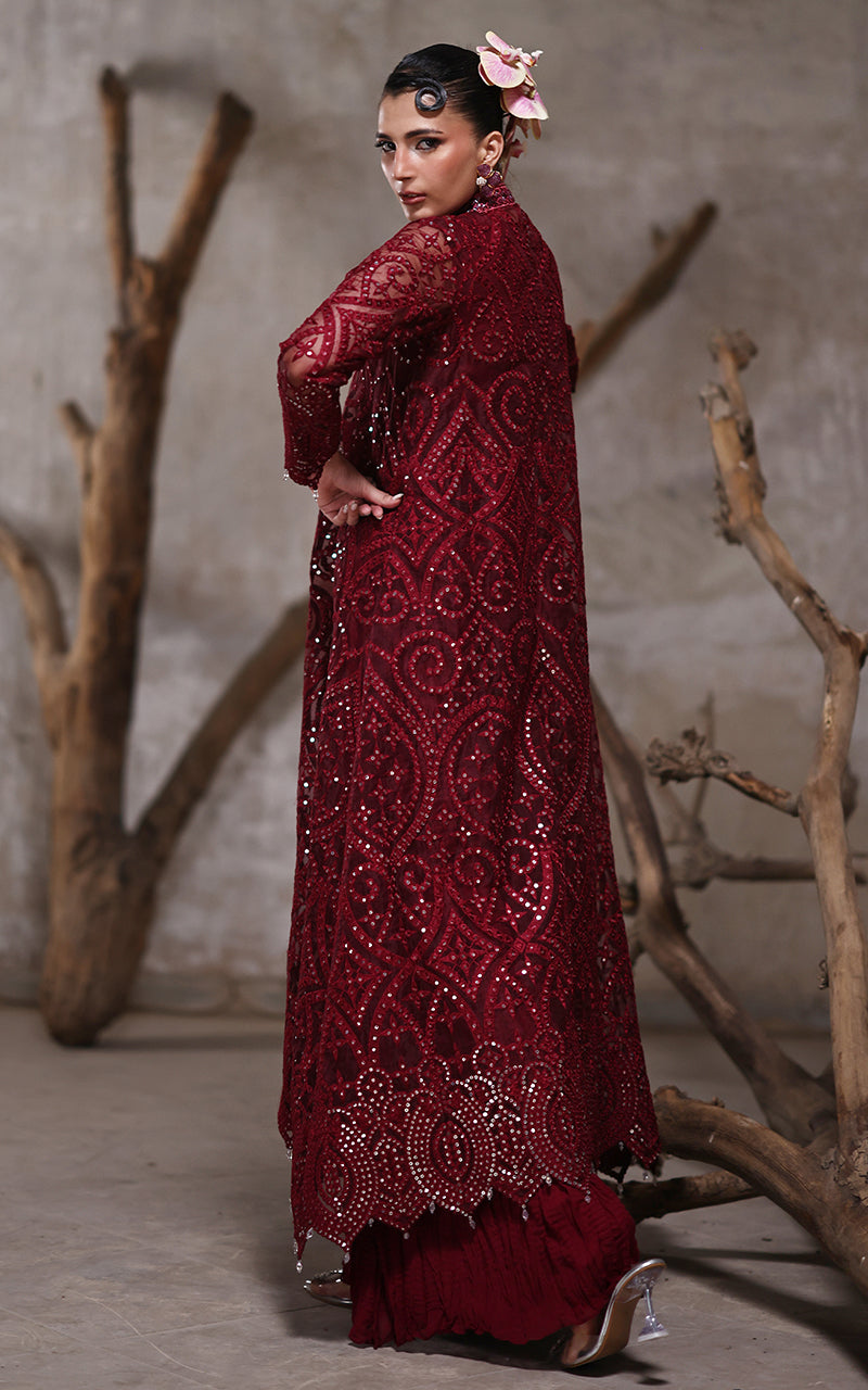 Threads and Motifs | Formal Dresses 25 | Organza Jacket With Crushed Trouser by Threads and Motifs - Designer Dress  - Type : Ladies Clothes - Available at Libayah - 100% Original 