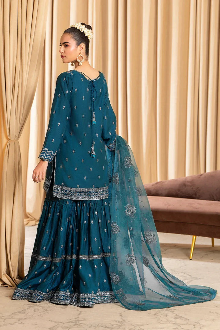 Ellena | Pret Dresses | 3-PC Stitched Embroidered Suit  815BLS by Ellena - Designer Dress  - Type : Ladies Clothes - Available at Libayah - 100% Original 