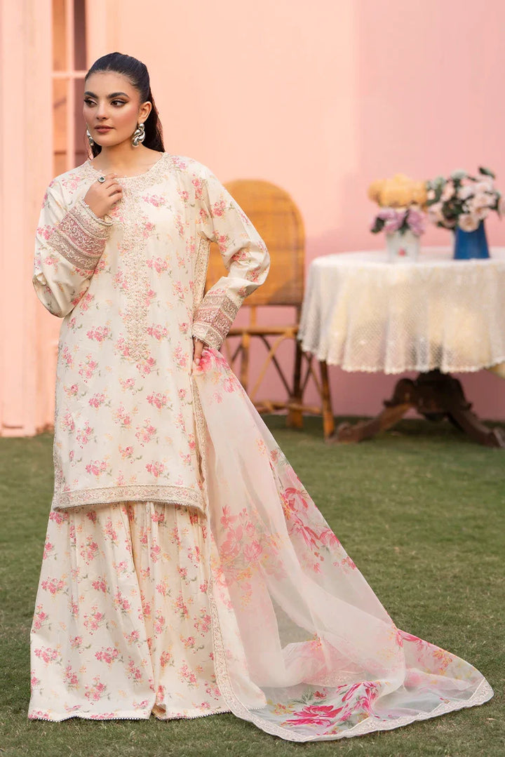 Ellena | Pret Dresses | 3-PC Stitched Embroidered Suit 901OWM by Ellena - Designer Dress  - Type : Ladies Clothes - Available at Libayah - 100% Original 