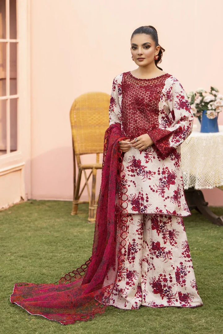 Ellena | Pret Dresses | 3-PC Stitched Embroidered Suit  982OWS by Ellena - Designer Dress  - Type : Ladies Clothes - Available at Libayah - 100% Original 
