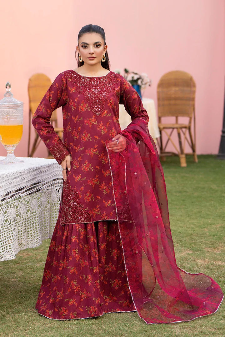 Ellena | Pret Dresses | 3-PC Stitched Embroidered Suit 994MRS by Ellena - Designer Dress  - Type : Ladies Clothes - Available at Libayah - 100% Original 