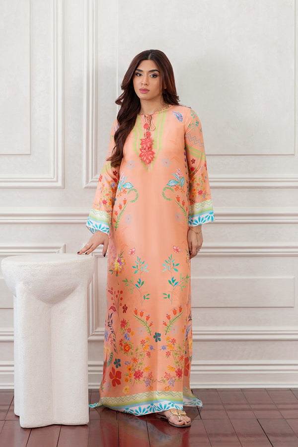 Mina Hasan | Eid ul Adha 26 | Coral Floral - by Libayah - Registered Vendor of : Mina Hasan - 100% Original Designer Dress