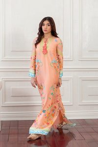 Mina Hasan | Eid ul Adha 26 | Coral Floral - by Libayah - Registered Vendor of : Mina Hasan - 100% Original Designer Dress