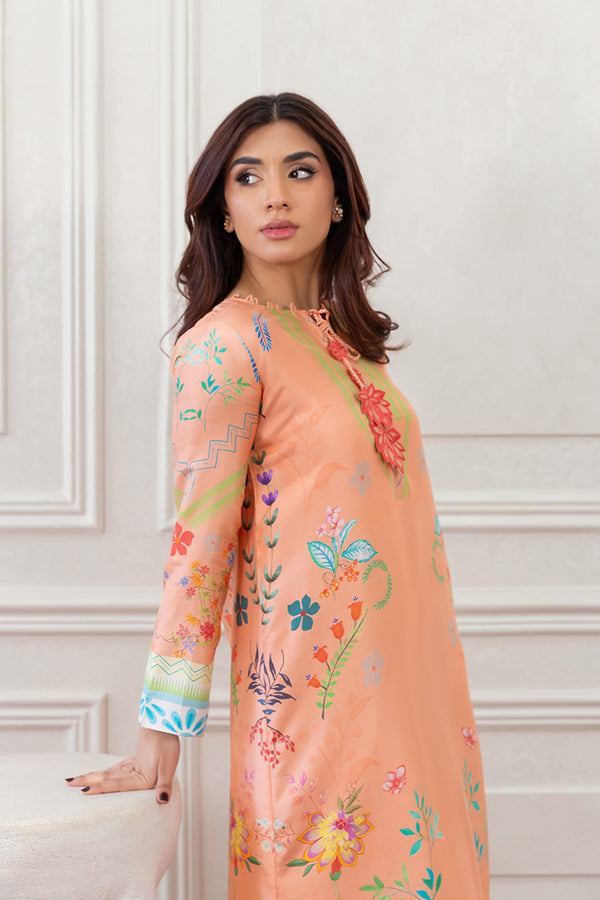 Mina Hasan | Eid ul Adha 26 | Coral Floral - by Libayah - Registered Vendor of : Mina Hasan - 100% Original Designer Dress