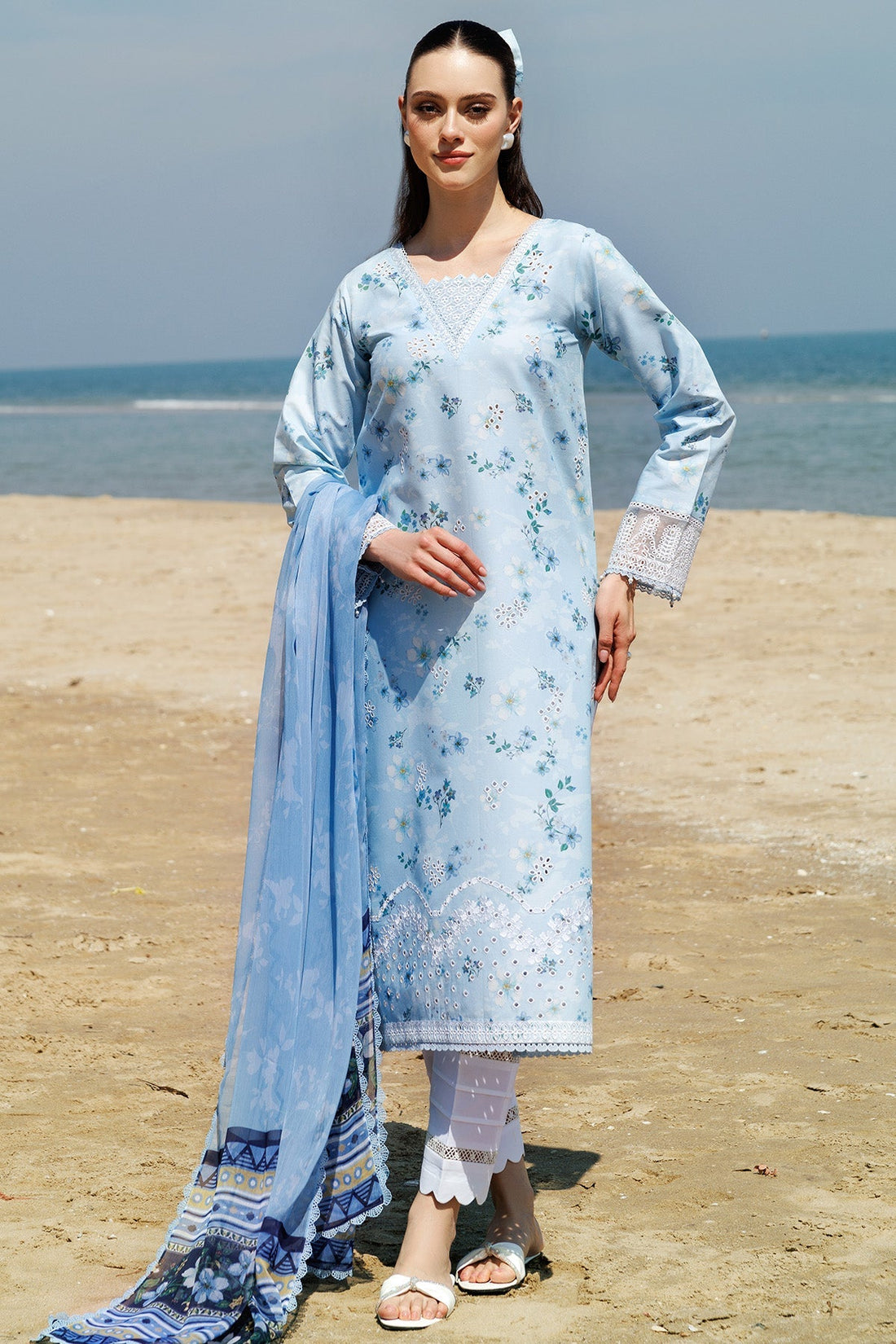 Farasha | Printed Essentials | Moonlit Blue by Farasha - Designer Dress - Type: Ladies Clothes - Available at Libayah - 100% Original