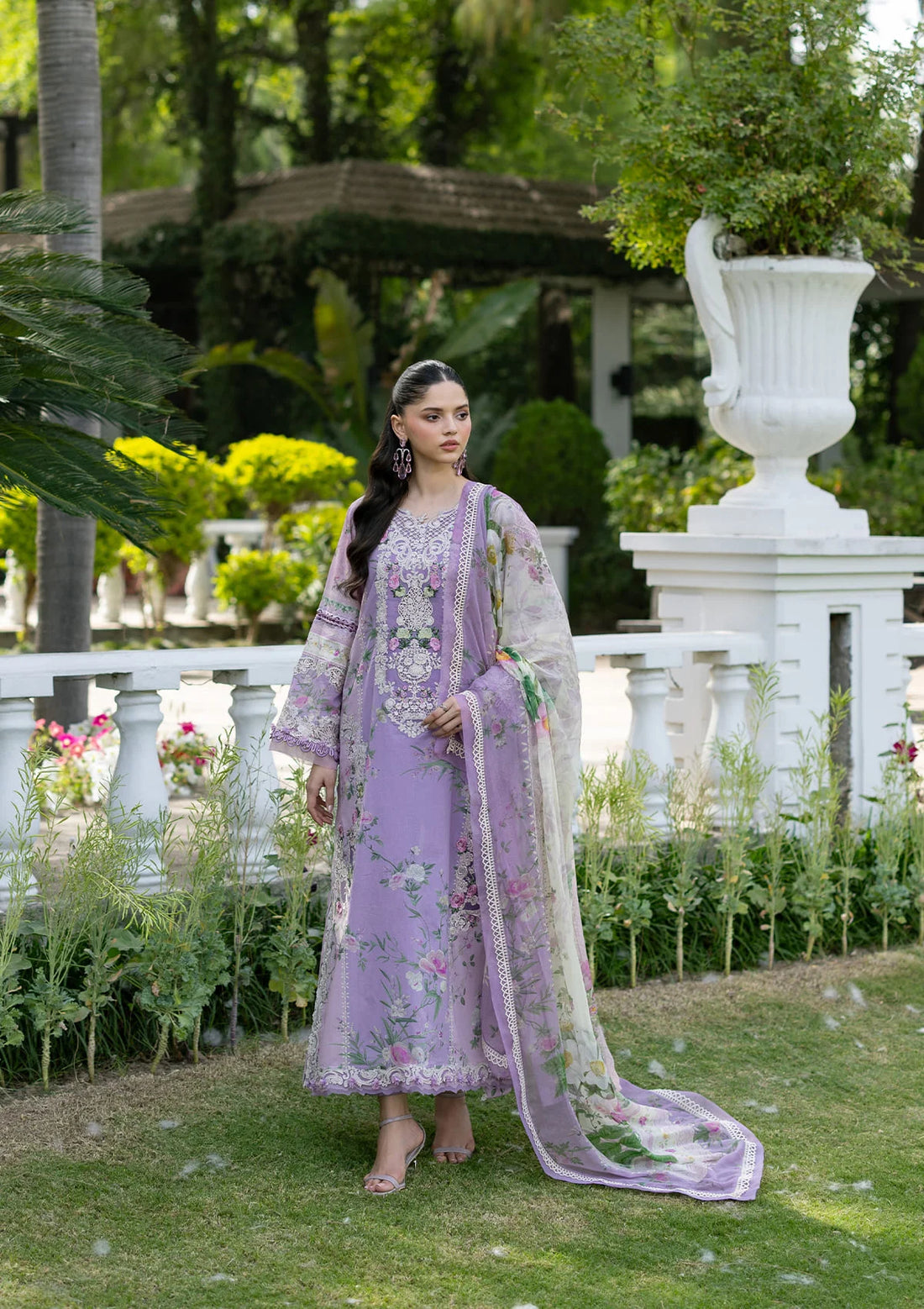 Elaf Premium | Signature Embroidered Lawn with Chiffon Collection 26 | ESG-1B BIANCA by Elaf Premium - Designer Dress  - Type : Ladies Clothes - Available at Libayah - 100% Original 