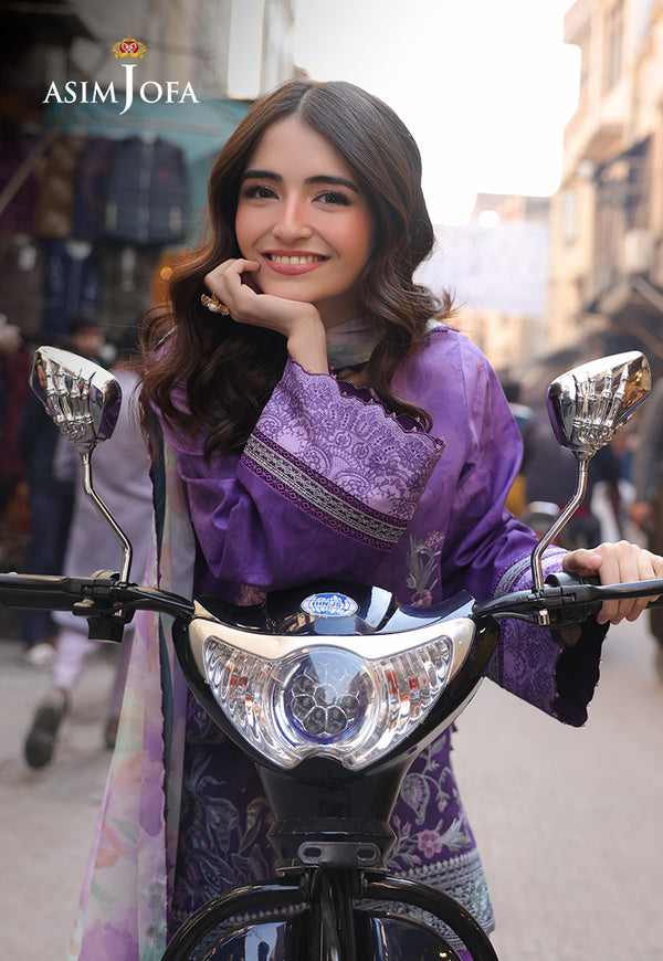 Asim Jofa | Summer Rhapsody | AJUBU-07 Embroidered Lawn by Asim Jofa - Designer Dress  - Type : Ladies Clothes - Available at Libayah - 100% Original 