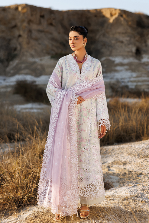 Emaan adeel | Sunlit Groove Luxury Lawn 26 | SUNNY SPLASH by Emaan Adeel - Designer Dress  - Type : Ladies Clothes - Available at Libayah - 100% Original 