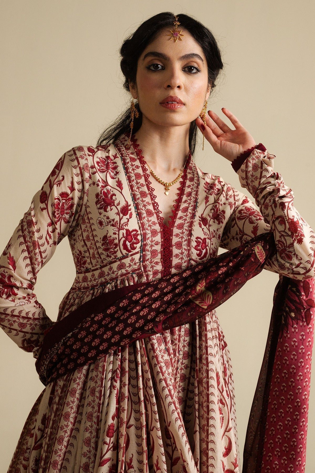 Zara Shahjahan | Anarkali 25 | Kashmiri-D1 by Zara Shahjahan - Designer Dress  - Type : Ladies Clothes - Available at Libayah - 100% Original 