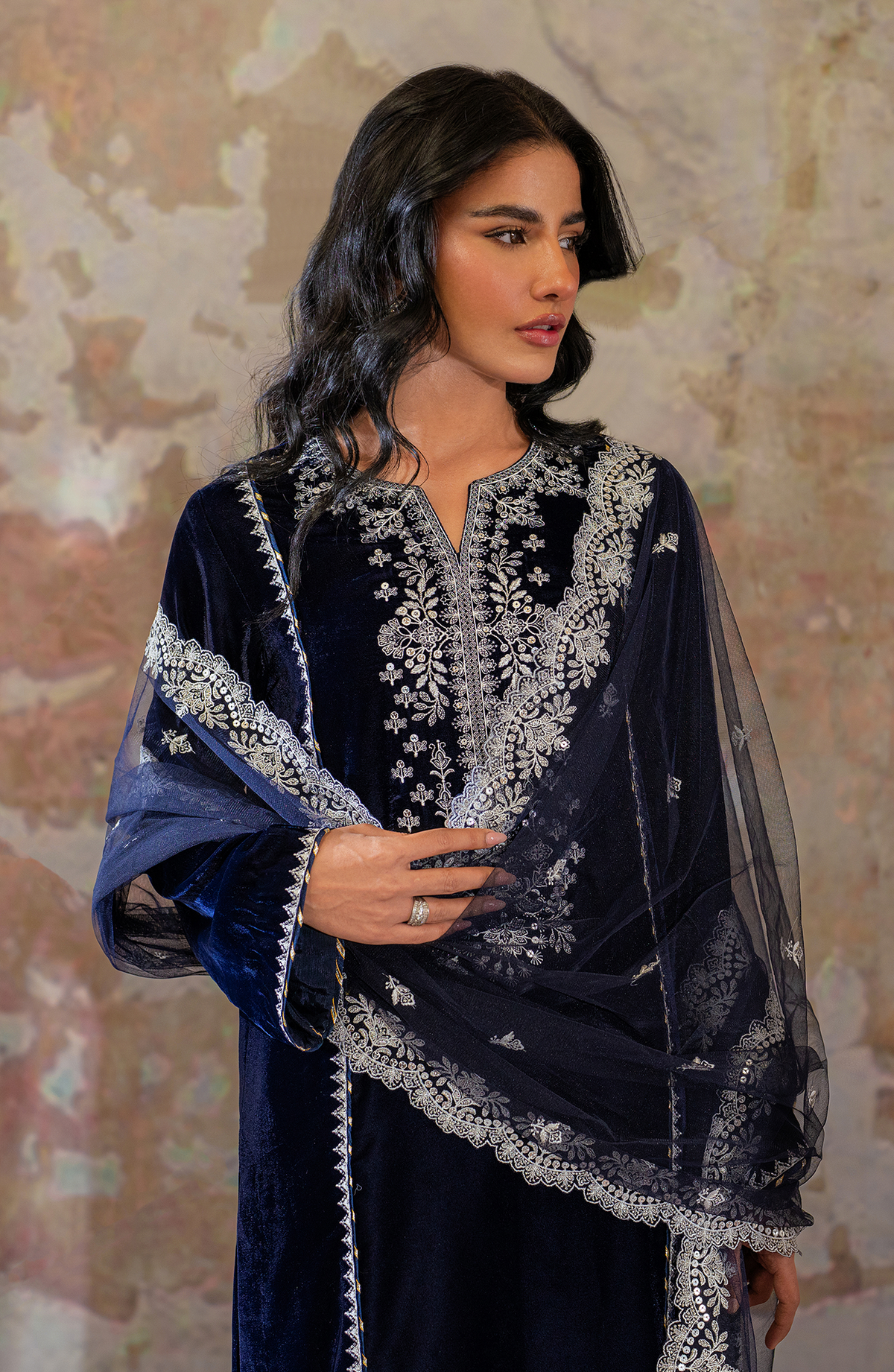 Seran | Velmor Velvet 24 | MARINE by Seran - Designer Dress - Type: Ladies Clothes - Available at Libayah - 100% Original