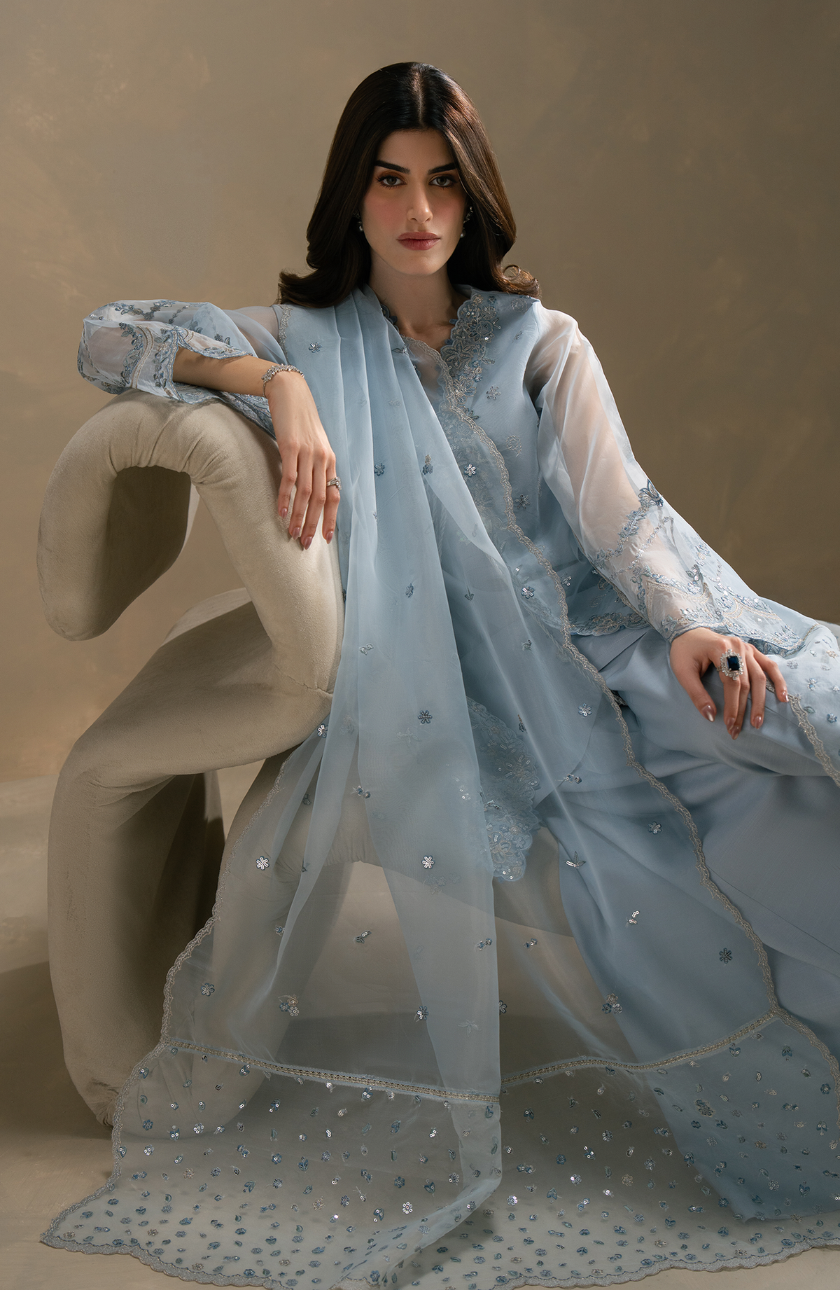 Seran | Lumiere RTW Eid 26 | Ciel by Seran - Designer Dress  - Type : Ladies Clothes - Available at Libayah - 100% Original 
