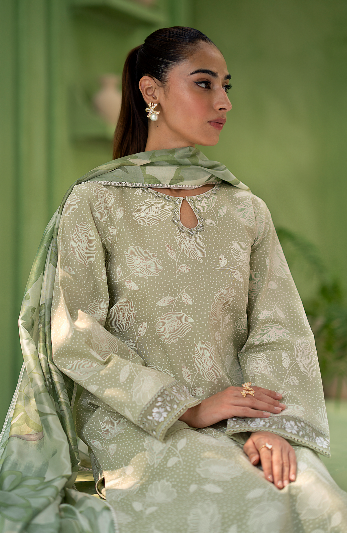 Seran | Artisan Lawn 25 | PISTACHE by Seran - Designer Dress - Type: Ladies Clothes - Available at Libayah - 100% Original