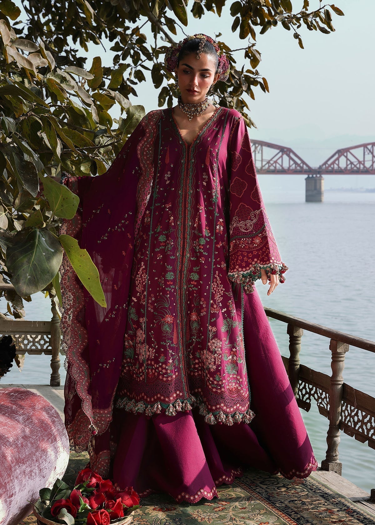 Hussain Rehar | Kalabagh Luxury Lawn 26 | Anjas by Hussain Rehar - Designer Dress  - Type : Ladies Clothes - Available at Libayah - 100% Original 