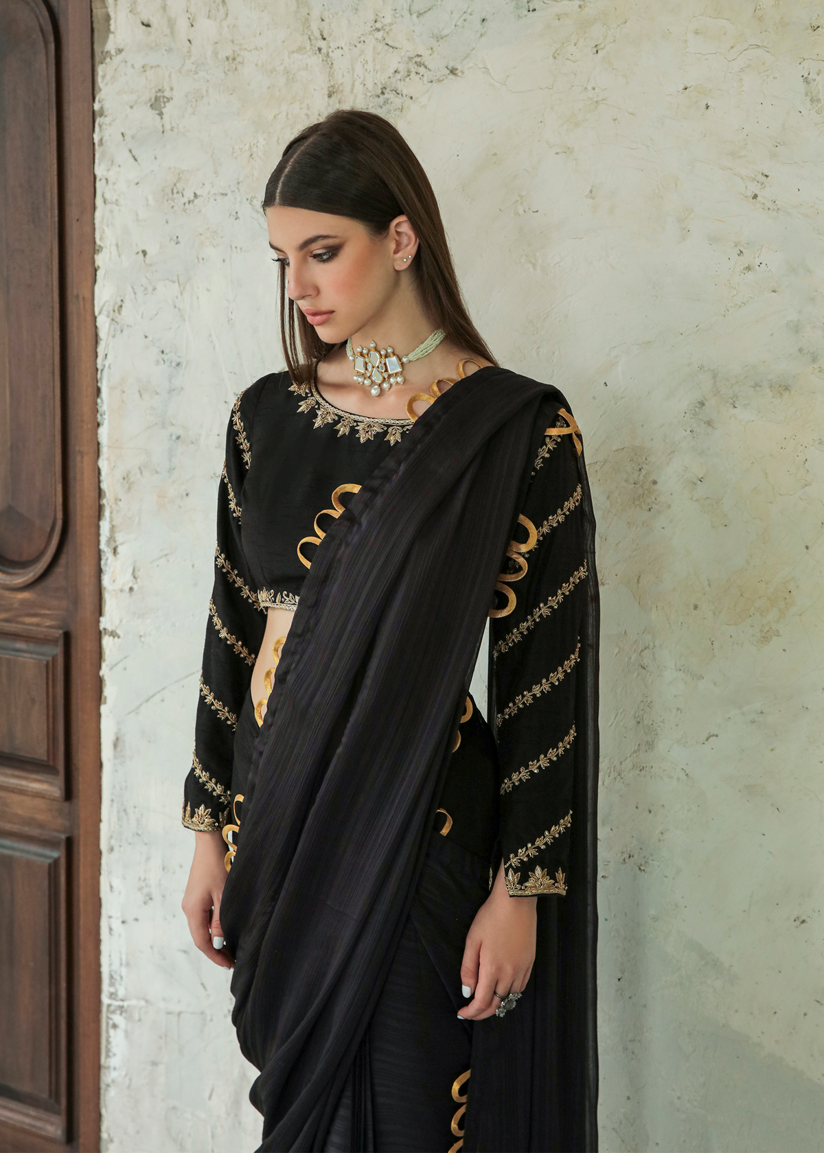 Purple Haze Pret Studio | Apsara Formals | Black Saree Pants by Purple Haze - Designer Dress - Type: Ladies Clothes - Available at Libayah - 100% Original