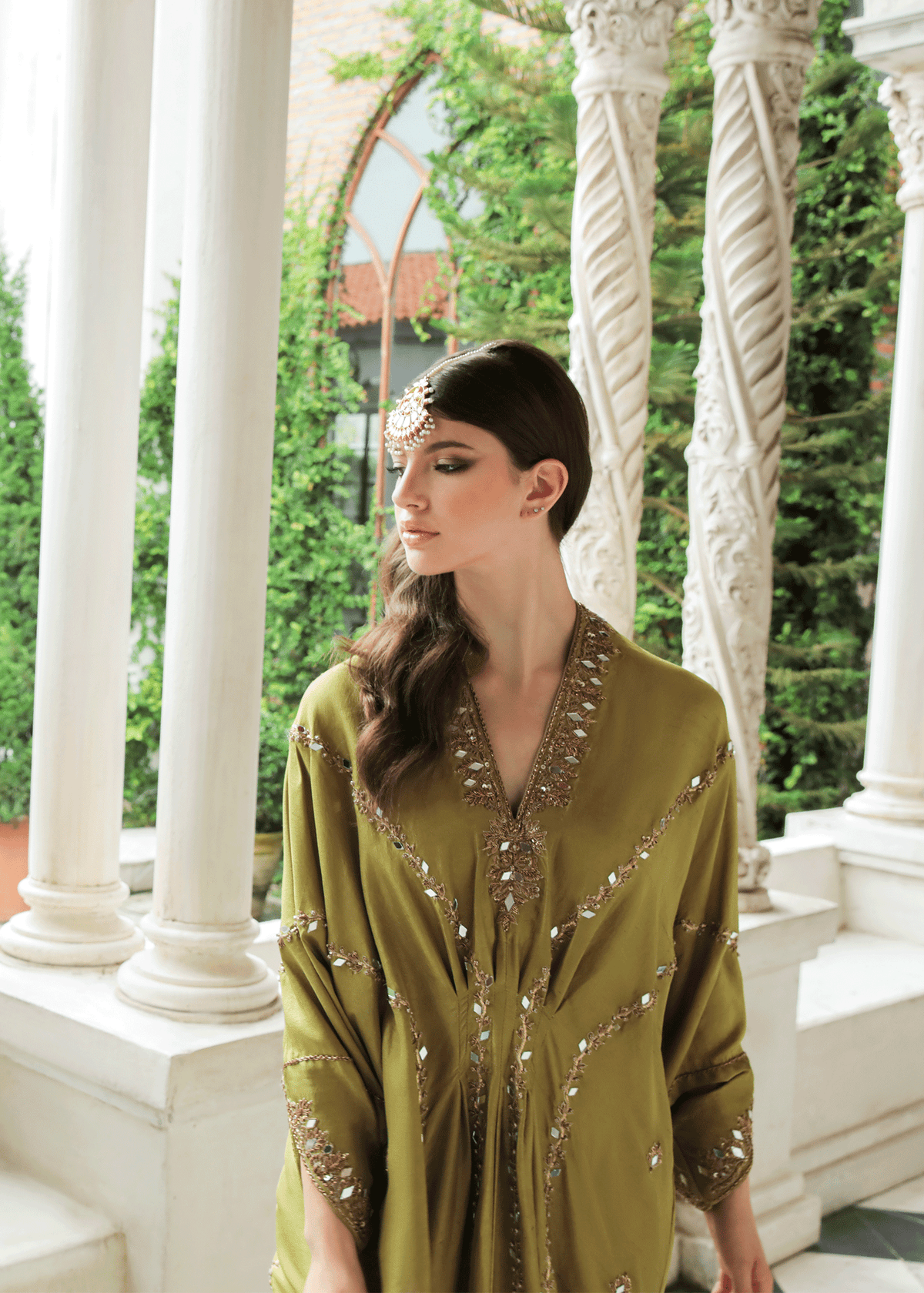 Purple Haze Pret Studio | Apsara Formals | Sheen Green Kaftan by Purple Haze - Designer Dress - Type: Ladies Clothes - Available at Libayah - 100% Original